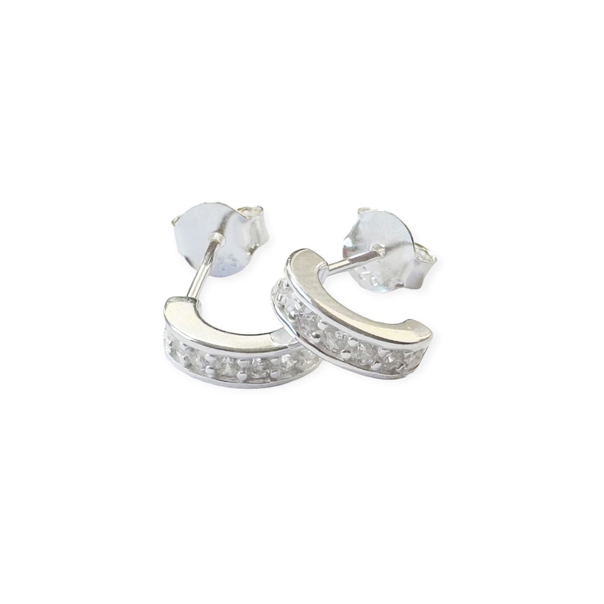 COGGIOLA - Aros Mini Media Argolla Circón Plata Fina 925