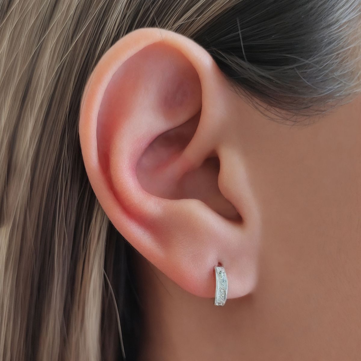 COGGIOLA - Aros Mini Media Argolla Circón Plata Fina 925