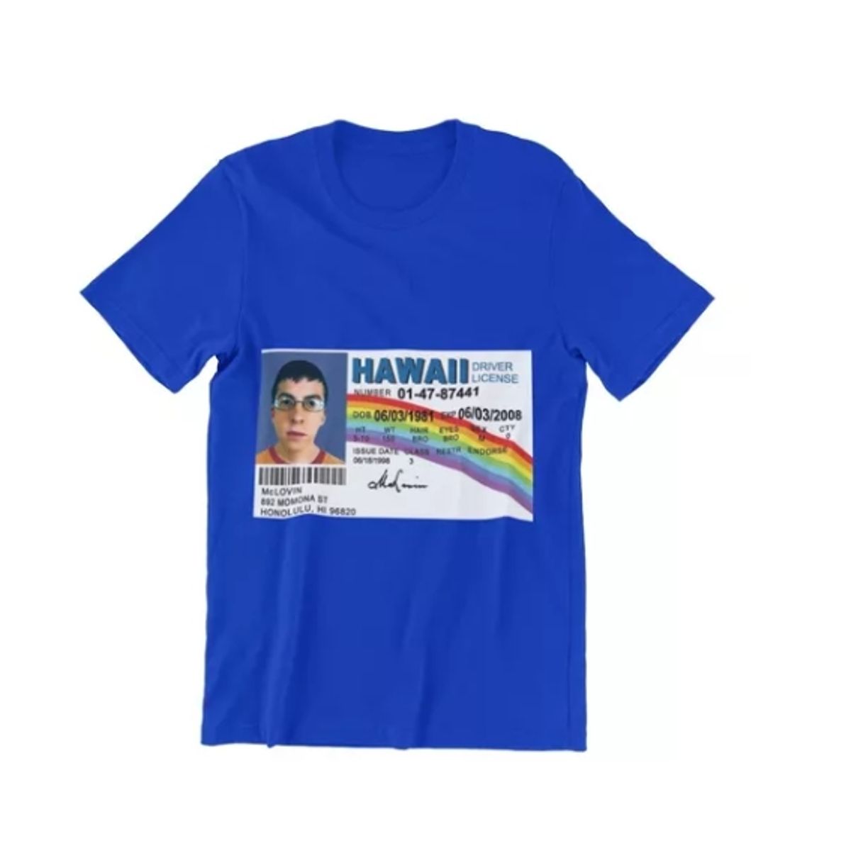 GENERICO - Polera Unisex Superbad Cool Mclovin Cedula Estampado Algodo