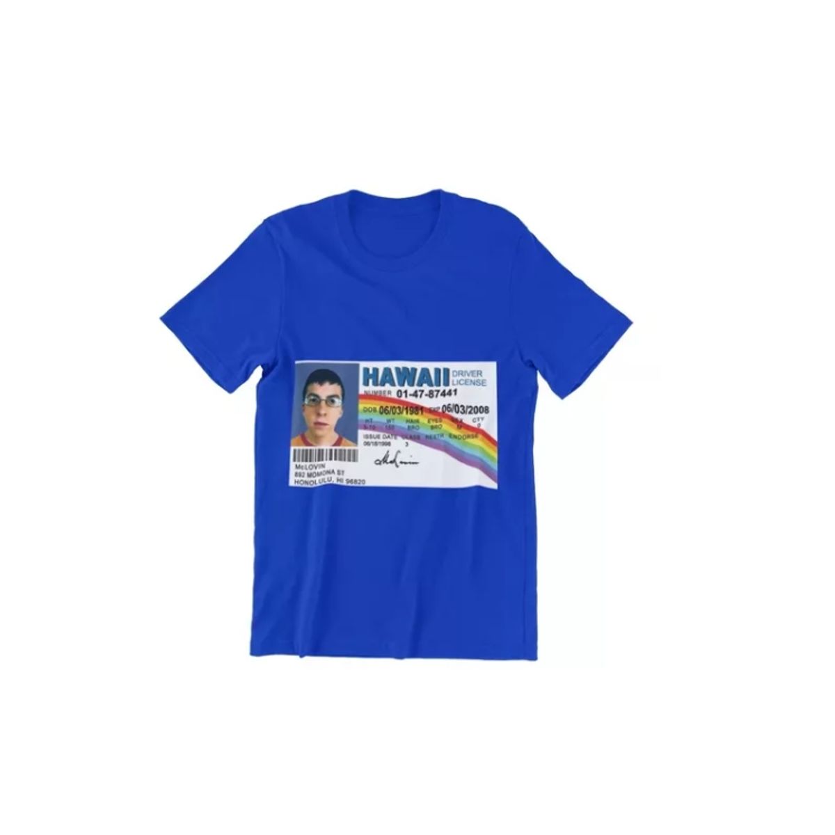 GENERICO - Polera Unisex Superbad Cool Mclovin Cedula Estampado Algodo