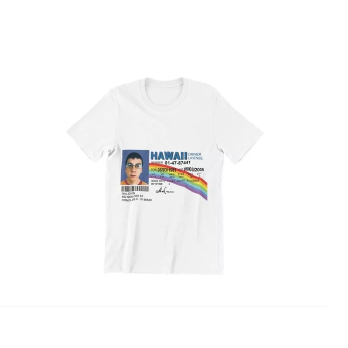 GENERICO - Polera Unisex Superbad Cool Mclovin Cedula Estampado Algodo