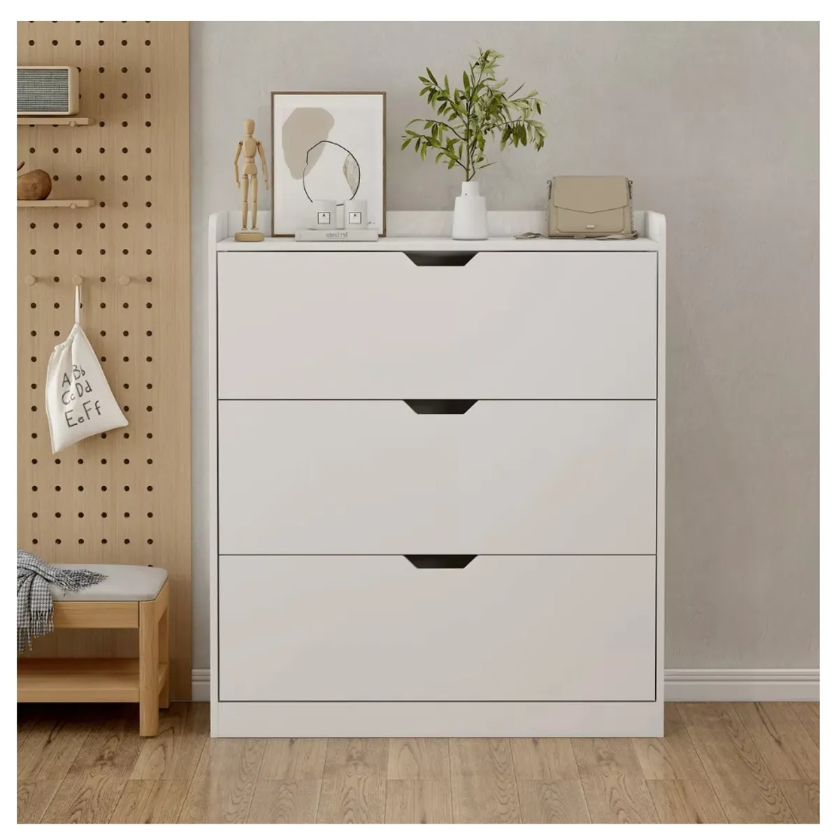 HOMER DESIGN - Zapatero Organizador Estante Zapato Hall Armario 110x100x24cm blanco