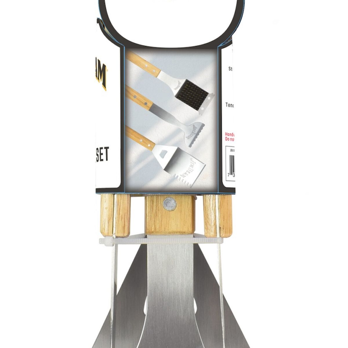 JIM BEAM - Set 3 Utensilios Para Asados Mango Madera