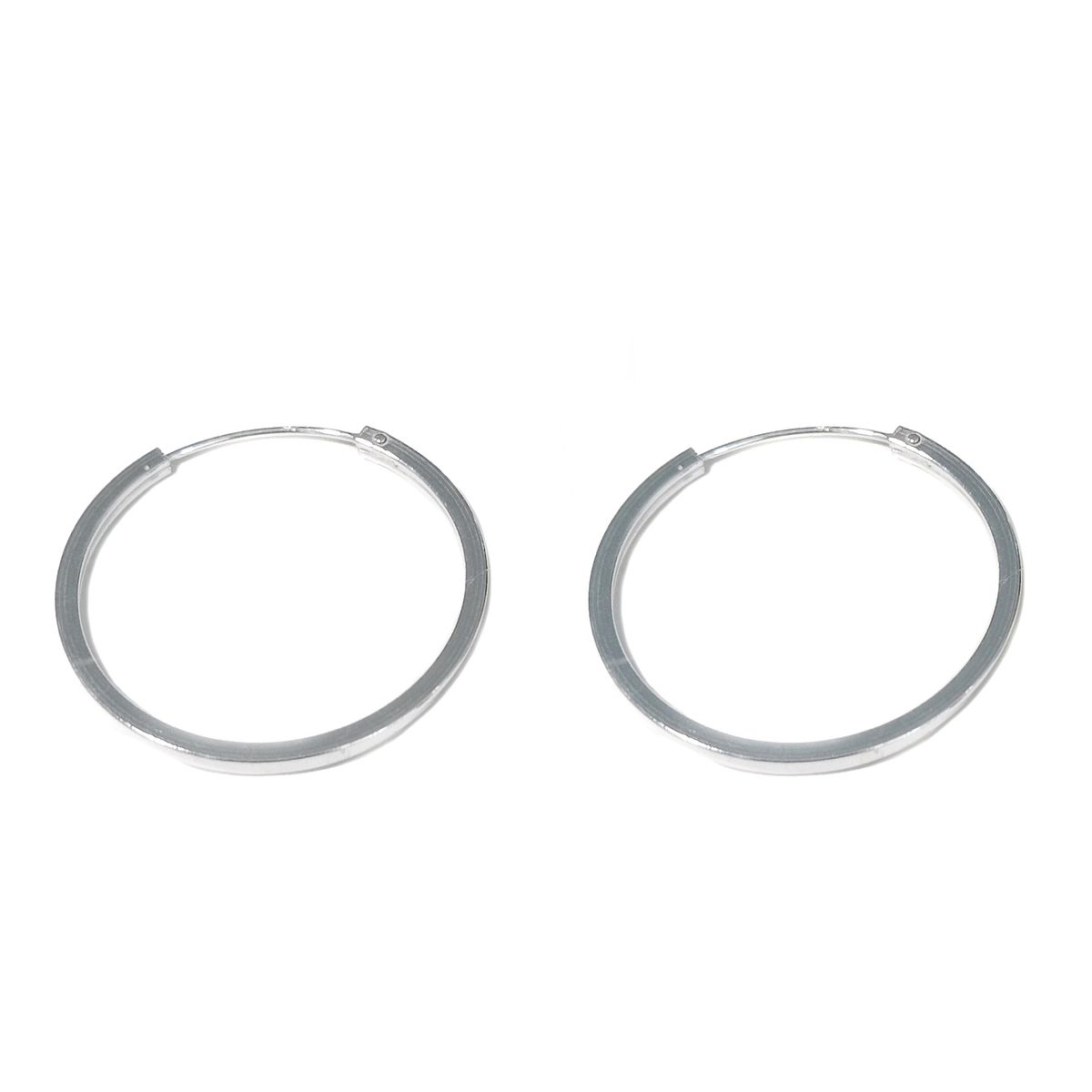 ANDREA COGGIOLA JOYAS - Aros Argolla Tubo Cuadrado 25mm Plata Fina 925