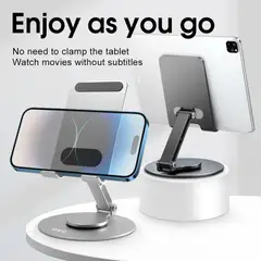 GENERICO - Soporte Acero Base Giratoria Para Celular iPad Tablet Vanto