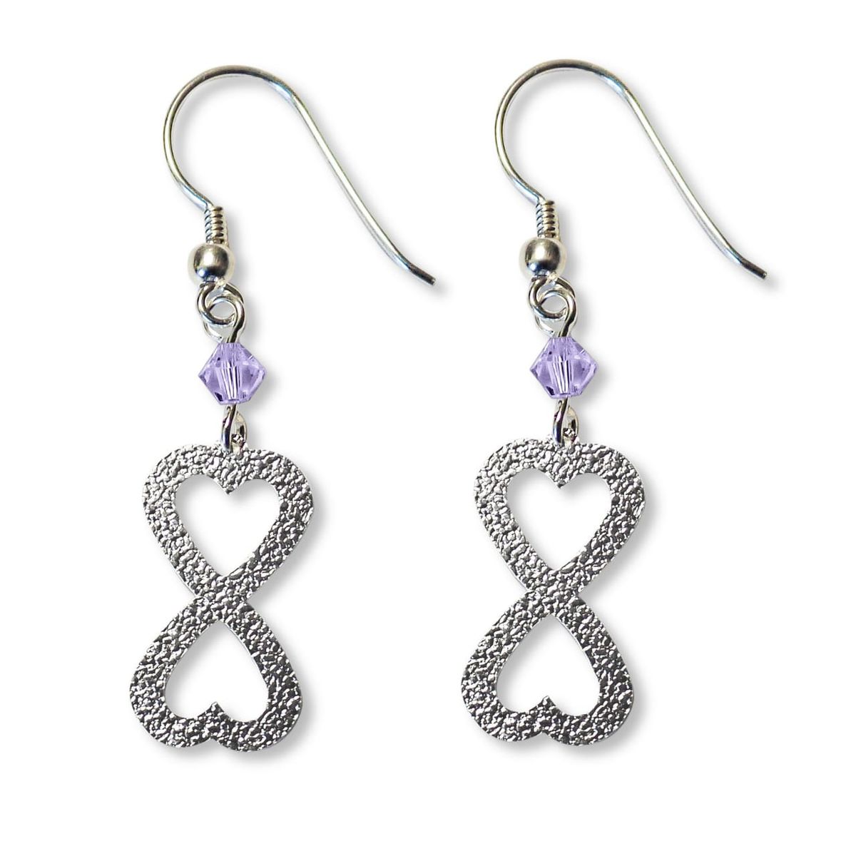 COGGIOLA - Aros 2 Corazones Satinados Cristal Plata Fina 925