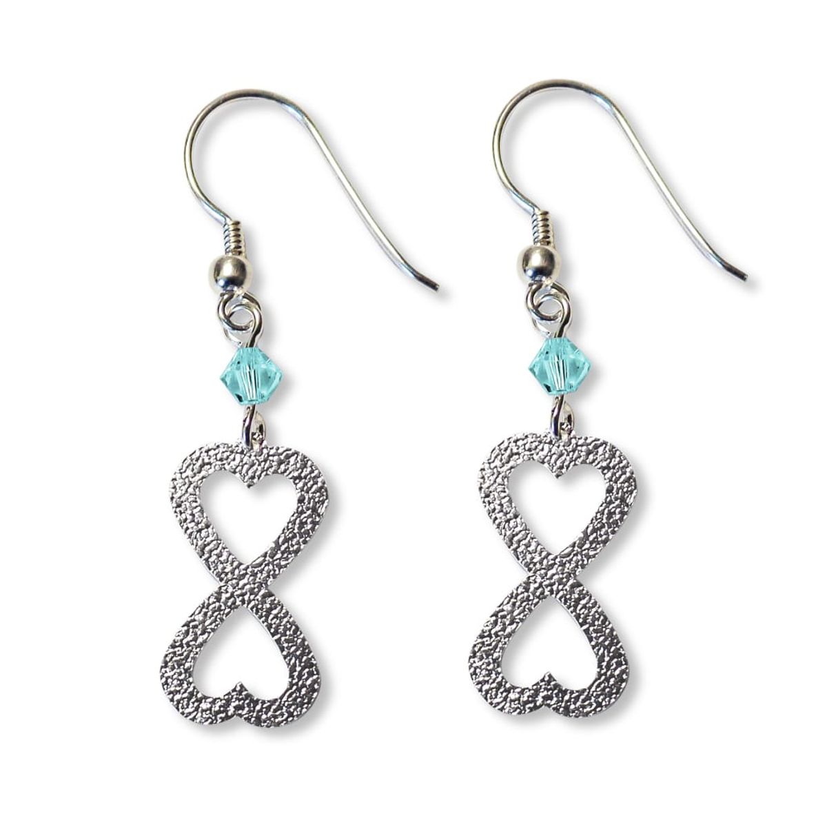 COGGIOLA - Aros 2 Corazones Satinados Cristal Plata Fina 925