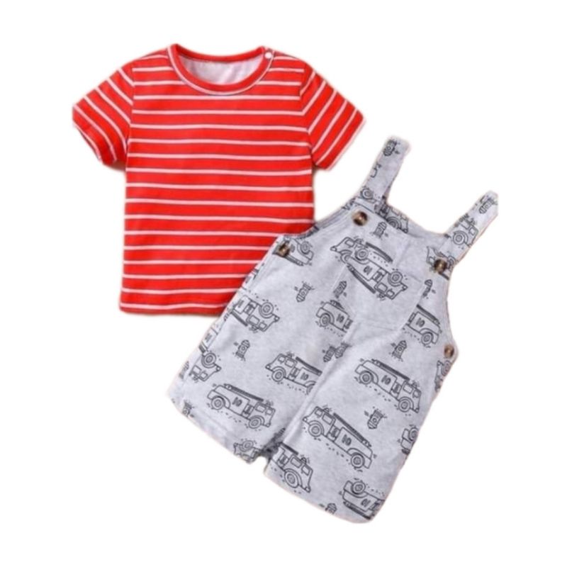 TEDMIMAK - Jardinera y Polera Bombero para bebés