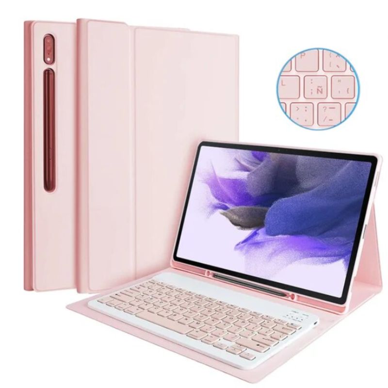 GENERICO - Funda Con Teclado Rosado Para Samsung S8 Ultra/S9 Ultra 14.6
