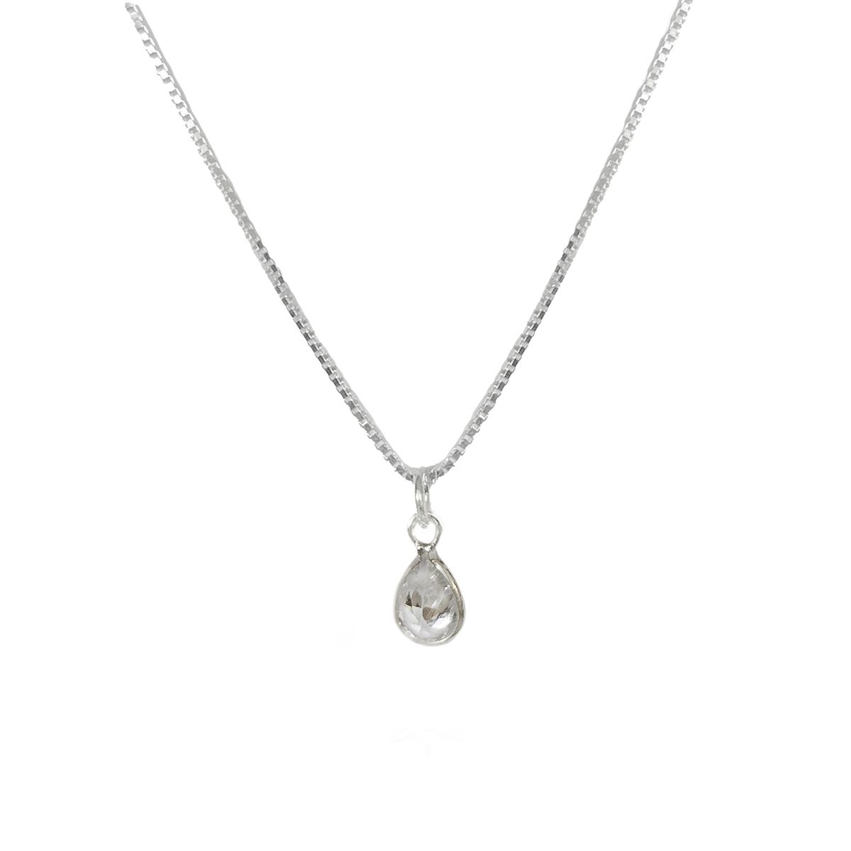 COGGIOLA - Collar Gota Punto De Luz Circón Blanco Plata Fina 925