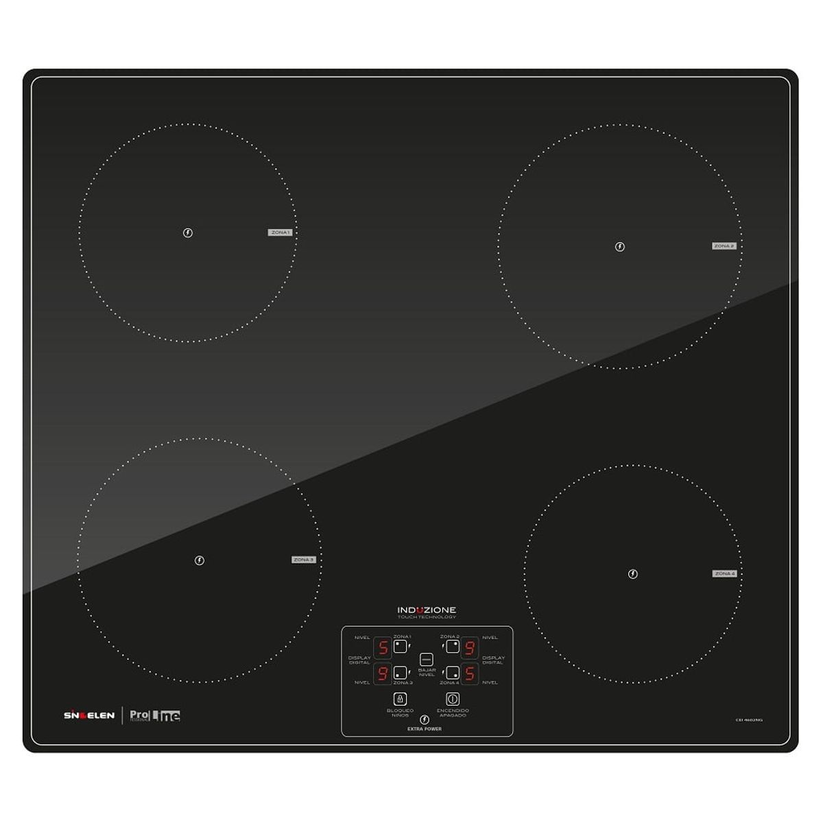 SINDELEN - Encimera De Inducción Eléctrica Sindelen CEI-4602NG
