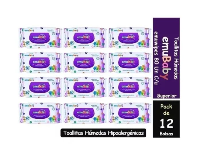 12 Paquetes Toallas Sin Tapa 80 UND
