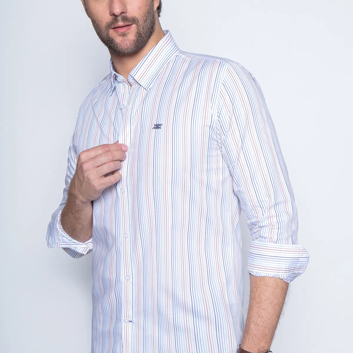 NEW MAN - Camisa Horsam Blanco New Man