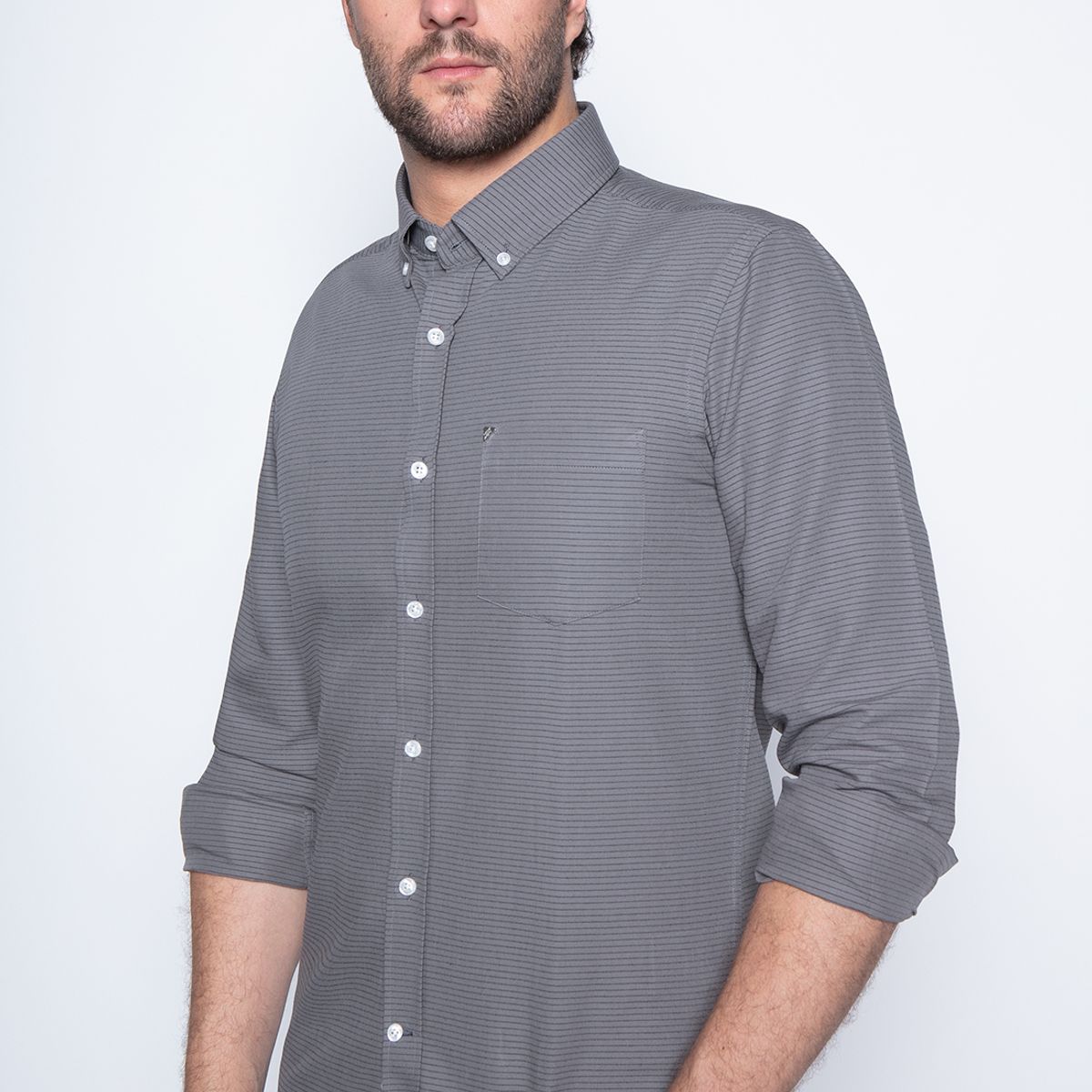 NEW MAN - Camisa Farnham Gris New Man