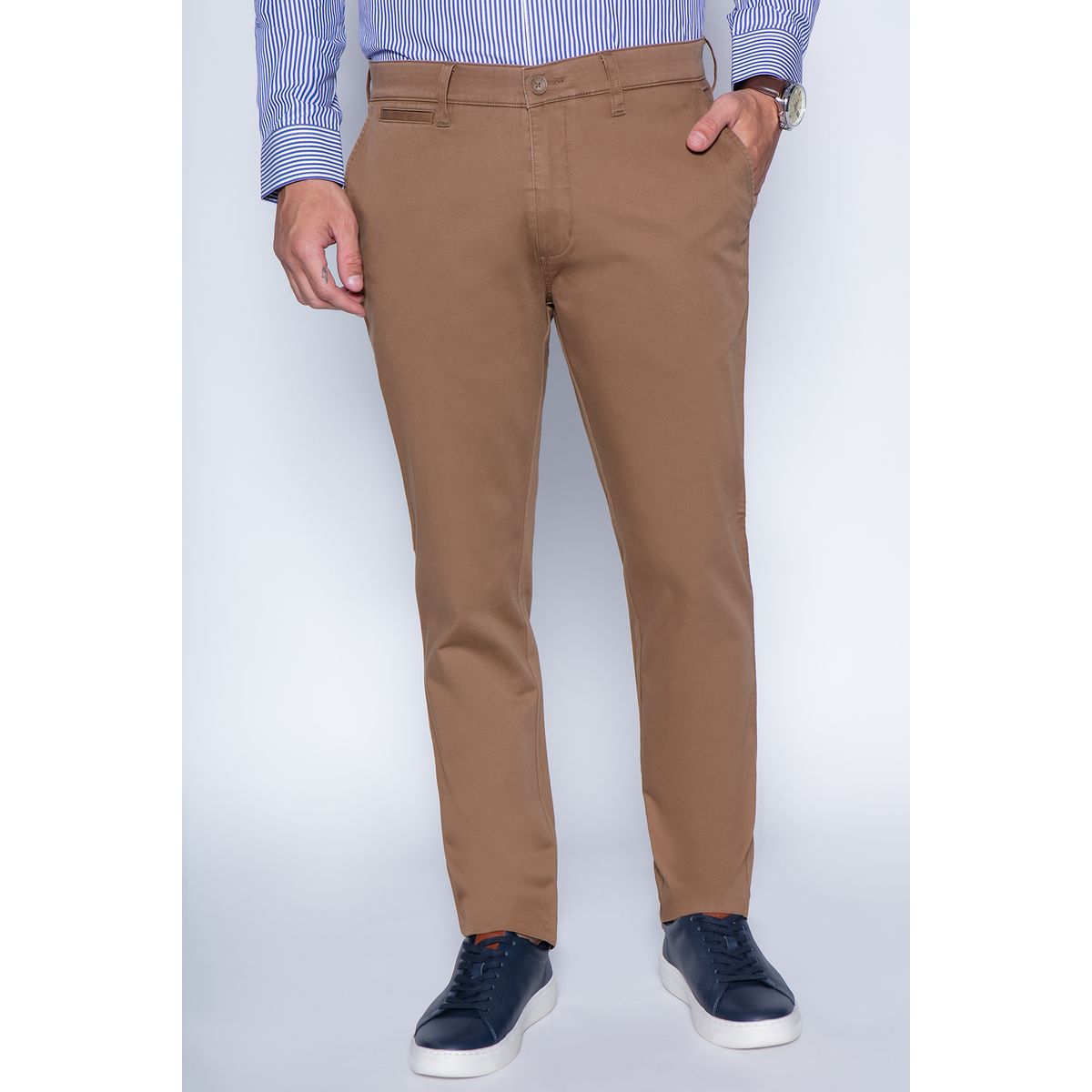 FEROUCH - Pantalon Twill Slim /33 Café Ferouch