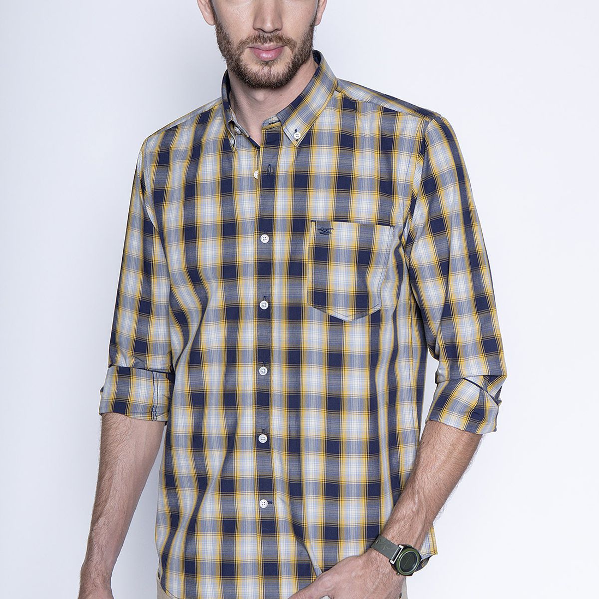 FEROUCH - Camisa Cuadro Chicago F Amarillo Ferouch