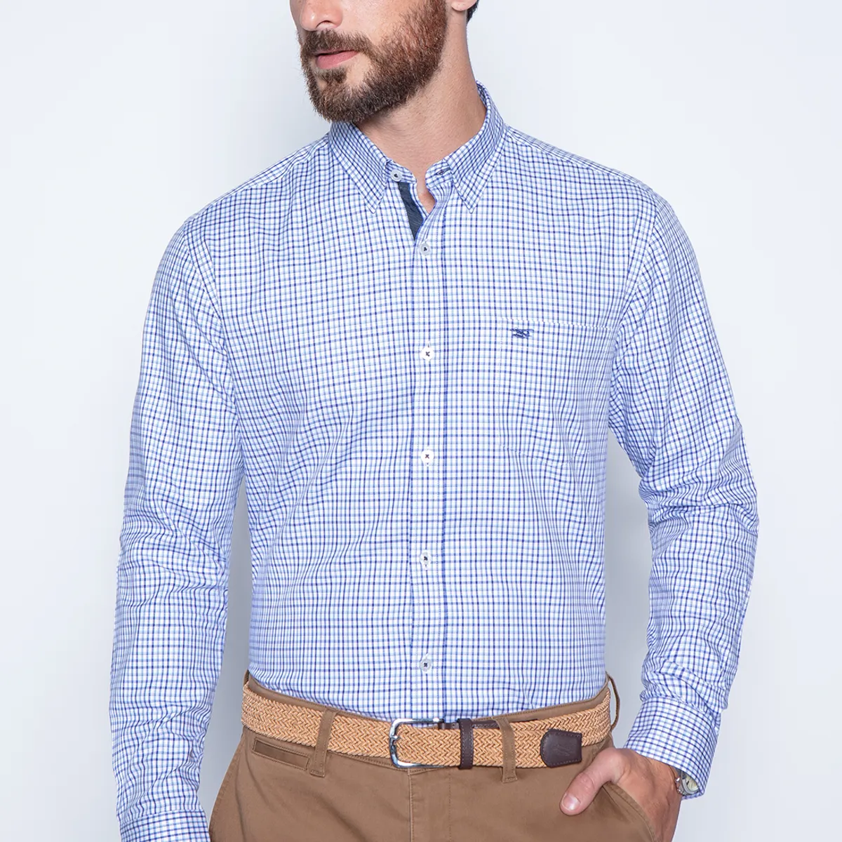 FEROUCH - Camisa Checkered Madison Sm Azul Ferouch