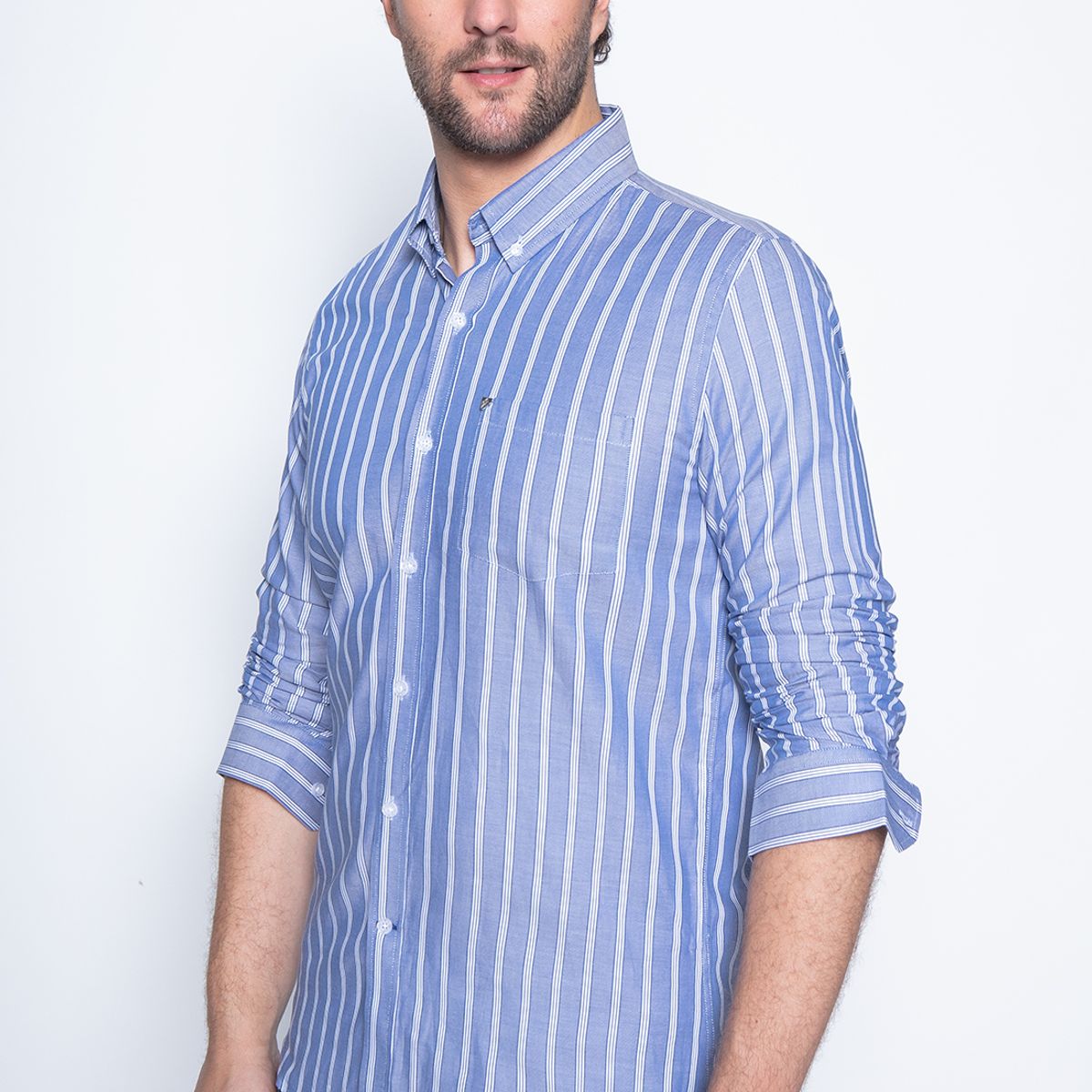 NEW MAN - Camisa Amersam Azul New Man