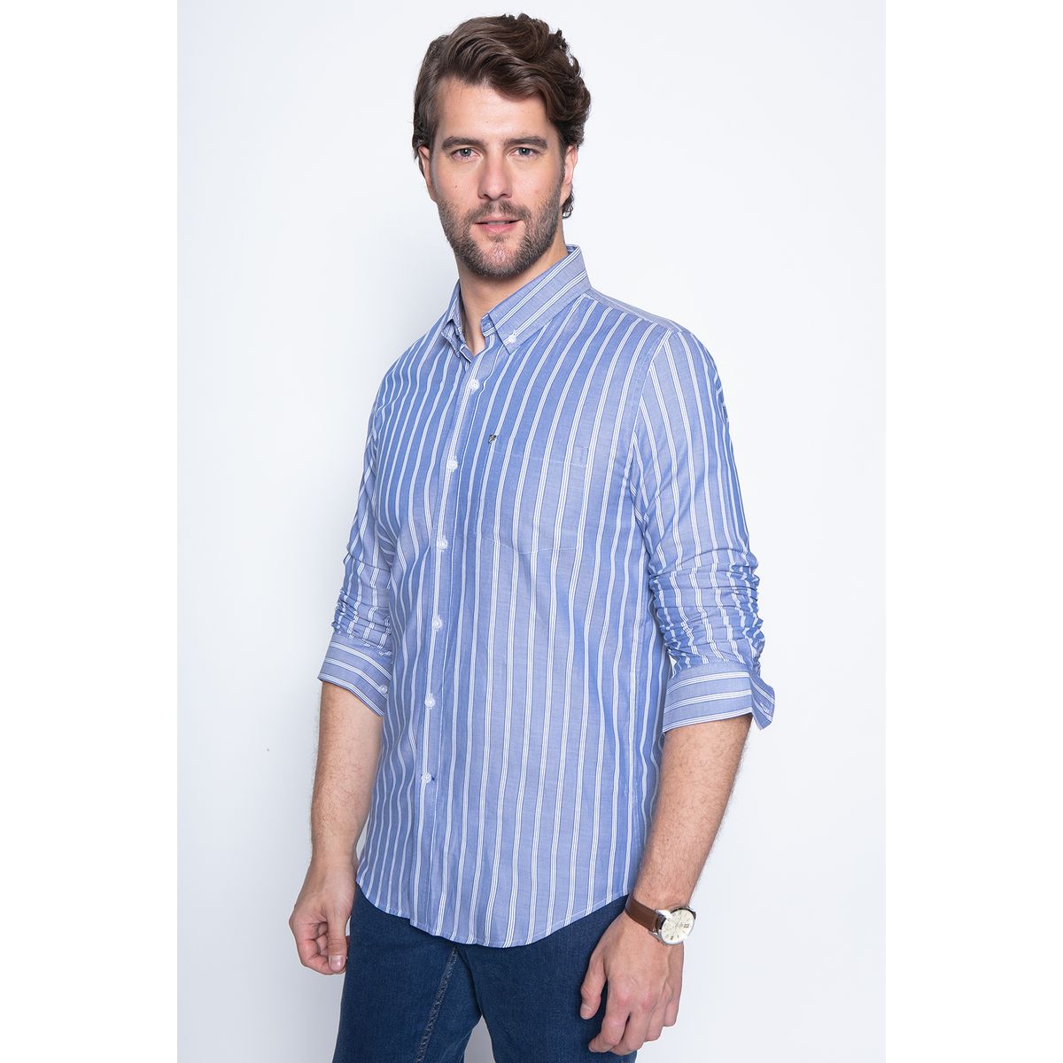 NEW MAN - Camisa Amersam Azul New Man