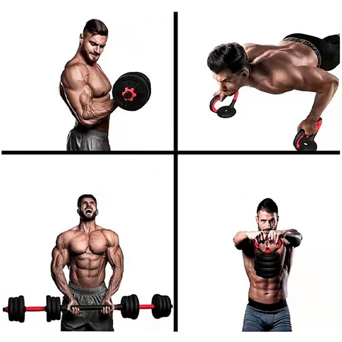 GENERICO - Set Mancuernas Ajustables 40 Kg 6 En 1 + Speed Rope