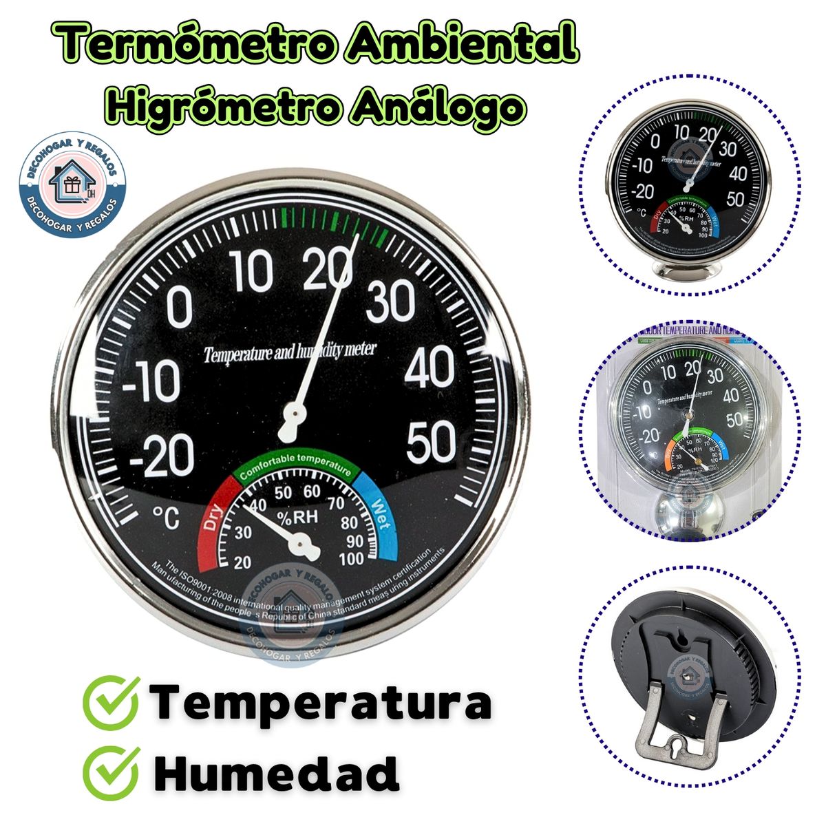 GENERICO - Termometro Hidrometro Ambiental Analogo  Temperatura Humedad