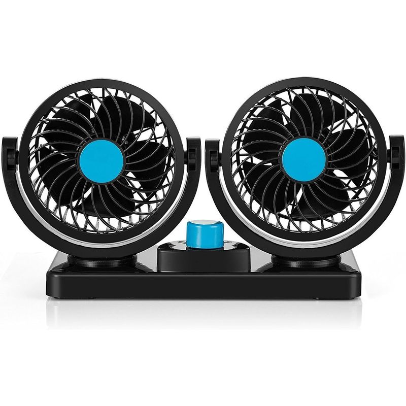 GENERICO - Ventilador 12v Auto Vehiculo Doble 360° 6 Pulgadas