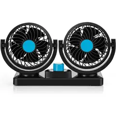 GENERICO - Ventilador 12v Auto Vehiculo Doble 360° 6 Pulgadas