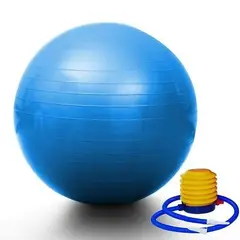 GENERICO - Pelota Balon 75 Cm Pilates Yoga + Inflador Pelota AZUL