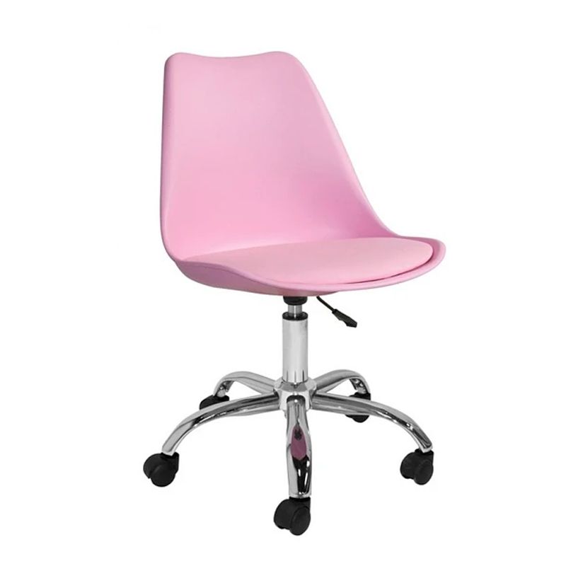 GENERICO - Silla Tulip de Escritorio con Ruedas ROSA