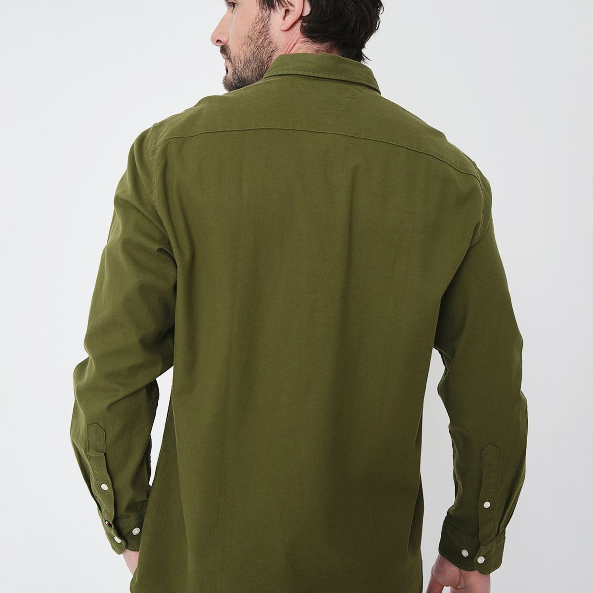 TOMMY HILFIGER - Camisa Solid Regular Fit Verde Tommy Hilfiger