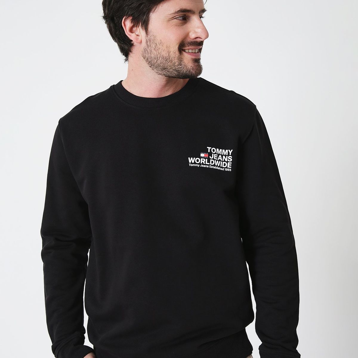 TOMMY HILFIGER - Polerón Entry Graphic Logo Negro Tommy Hilfiger