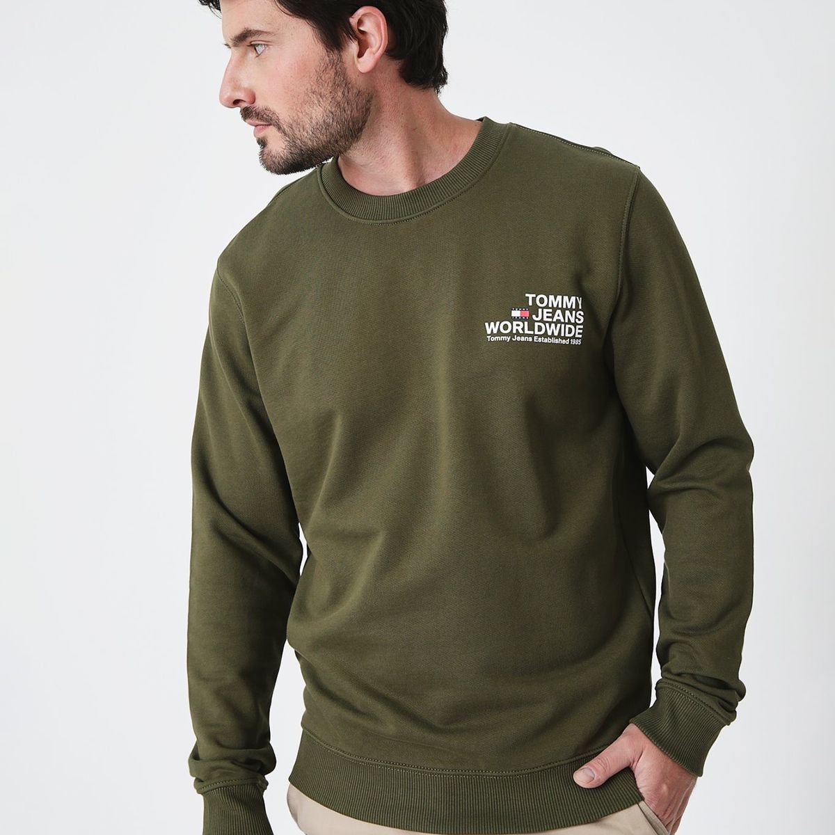 TOMMY HILFIGER - Polerón Entry Graphic Logo Verde Tommy Hilfiger