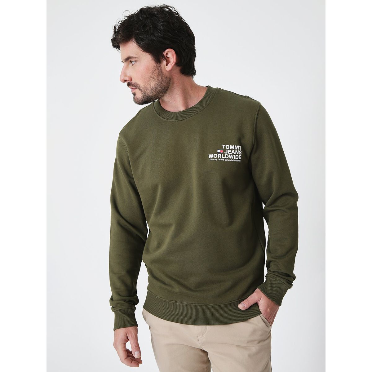 TOMMY HILFIGER - Polerón Entry Graphic Logo Verde Tommy Hilfiger