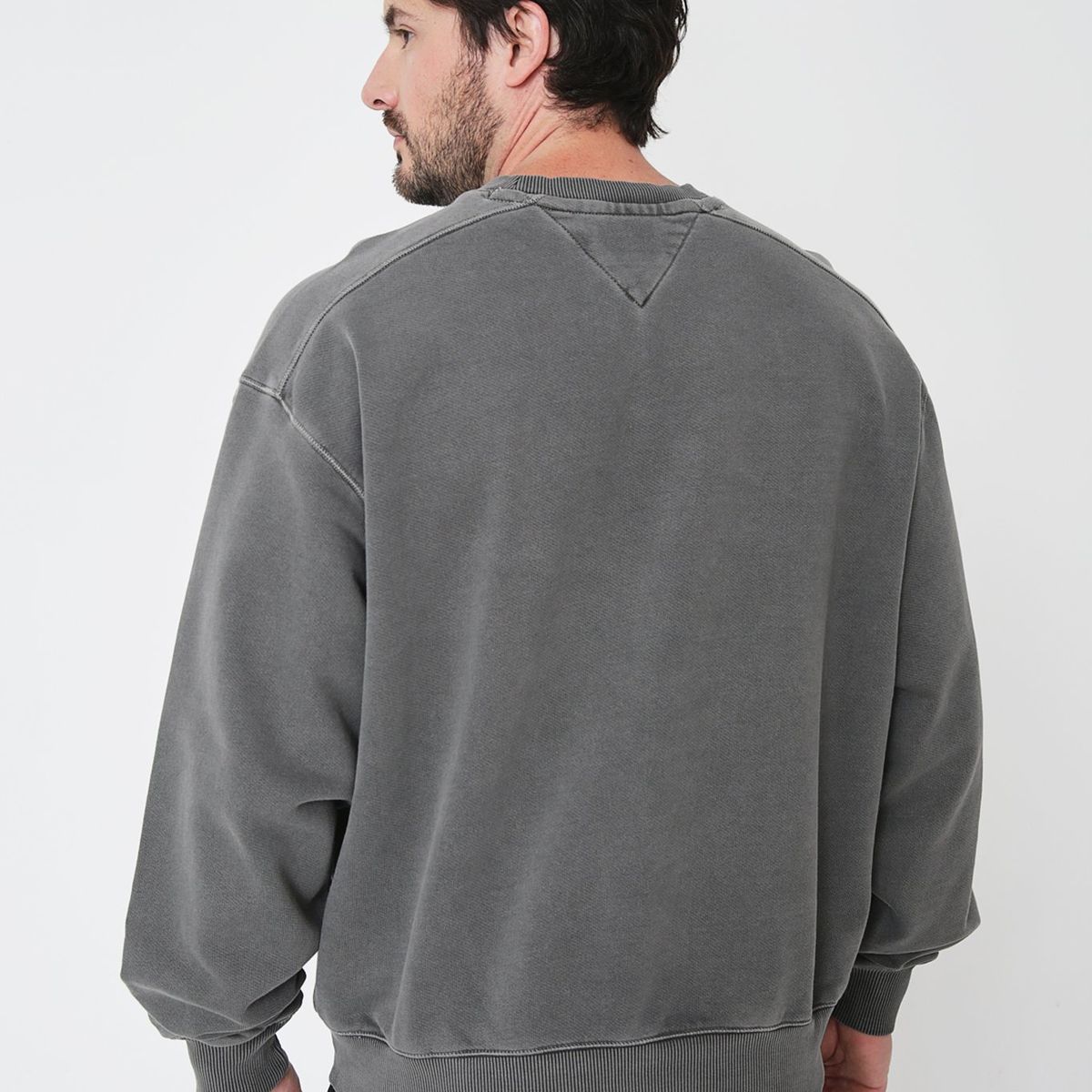 TOMMY HILFIGER - Polerón Relaxed Boxy Con Logo Negro Tommy Hilfiger