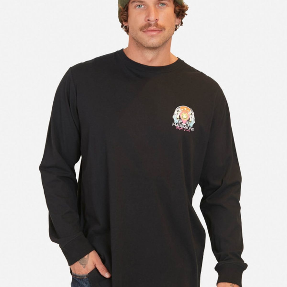 MAUI AND SONS - Polera Faces Maui Ls Tees Negro Hombre Maui And Sons