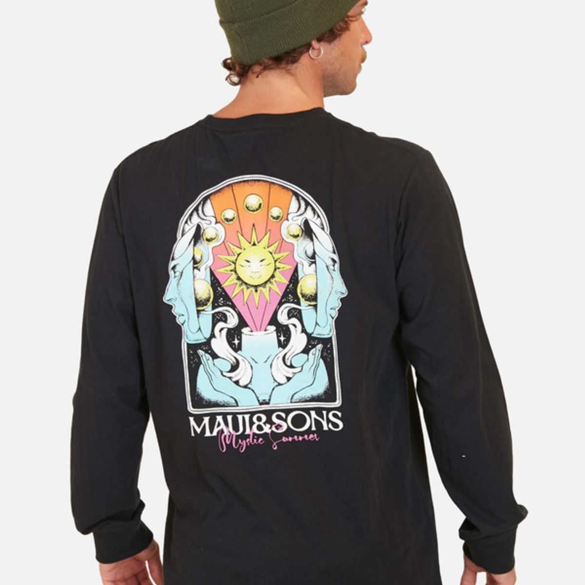 MAUI AND SONS - Polera Faces Maui Ls Tees Negro Hombre Maui And Sons