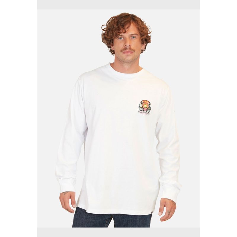 MAUI AND SONS - Polera Faces Maui Ls Tees Blanco Hombre Maui And Sons