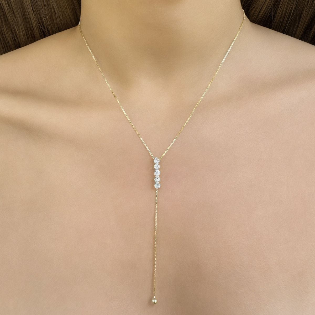 COGGIOLA - Collar Cira Péndulo Enchapado Oro 18K