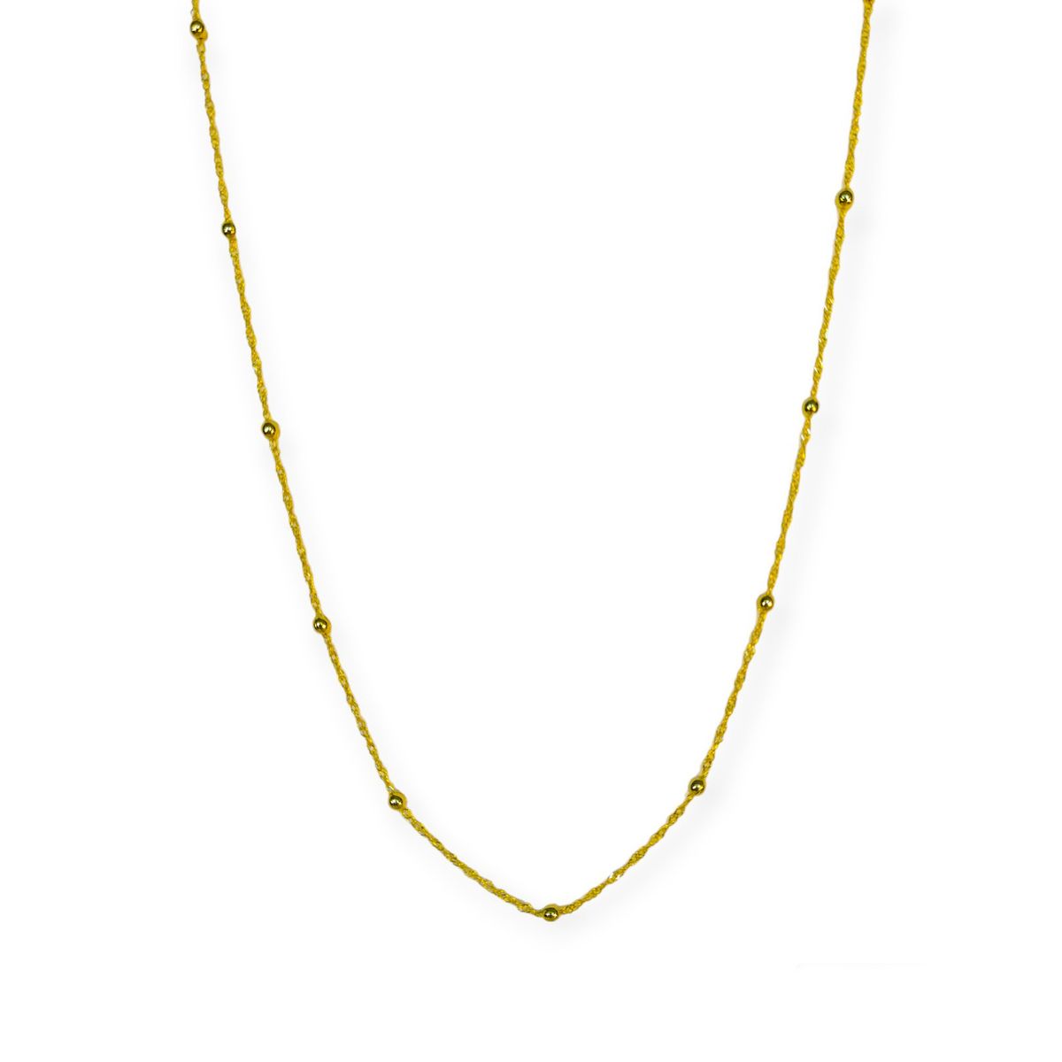 COGGIOLA - Collar Bolitas Singapur Enchapado Oro 18K