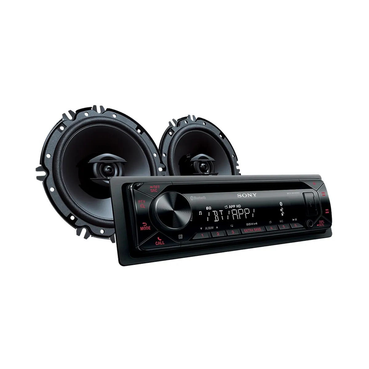SONY - Radio para auto bluetooth con 2 Parlantes de 6,5 pulg.