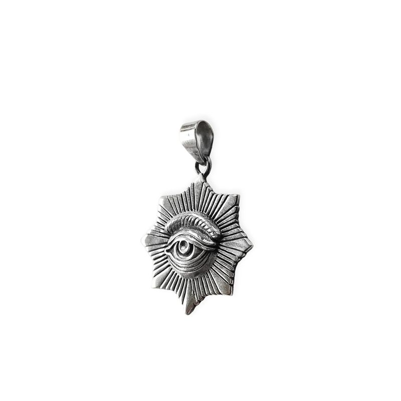 ANDREA COGGIOLA JOYAS - Colgante Ojo Estrella 8 Puntas Plata Fina 925