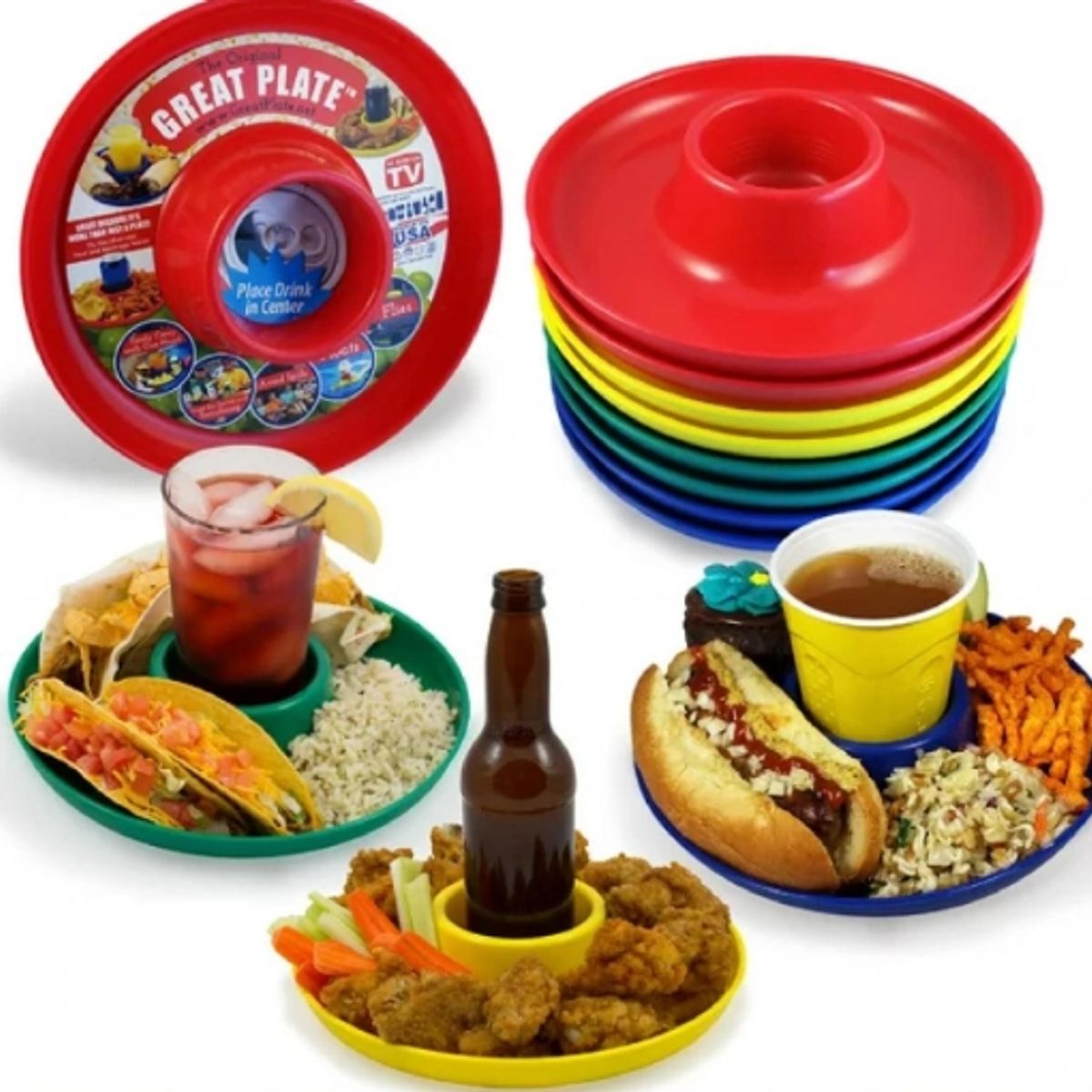 GENERICO - Plato Botanero Multiple Para Snack Celeste