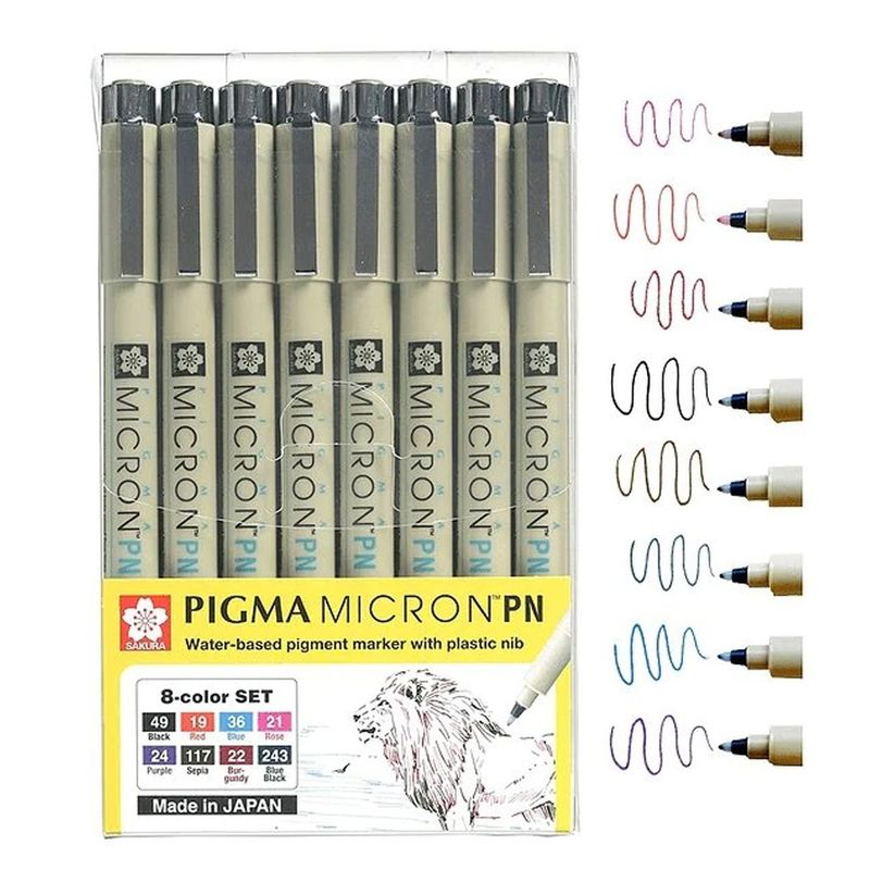 SAKURA - Set De Tiralínea Pigma Plastic Nib Sakura 8ud