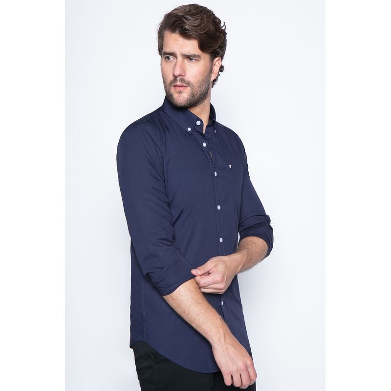 NEW MAN - Camisa Bedford Azul New Man