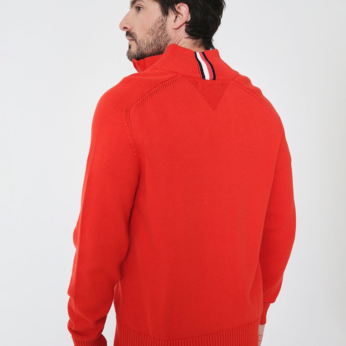 TOMMY HILFIGER - Sweater Monotipocon Cierre Rojo Tommy Hilfiger