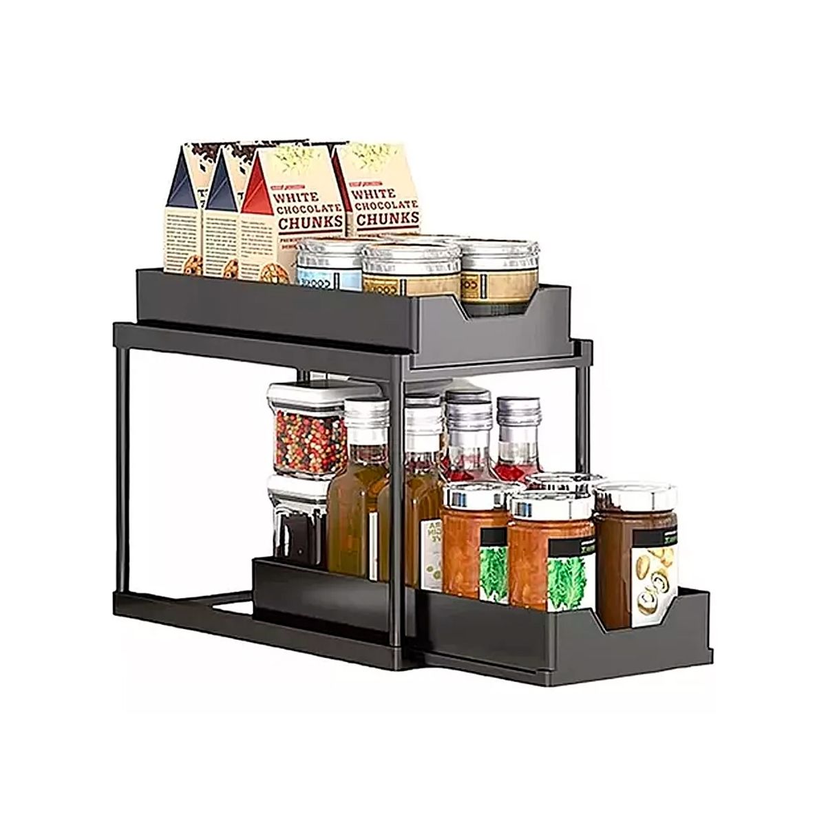 IRM - Estante Condimentero Para Cocina Tipo Bastidor Multifuncional NEGRO