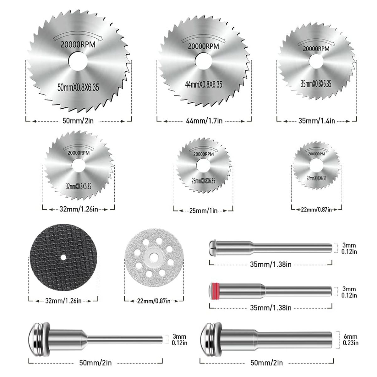 GENERICO - Kit Discos Corte Sierra Hss Para Dremel Mototool Taladro 32
