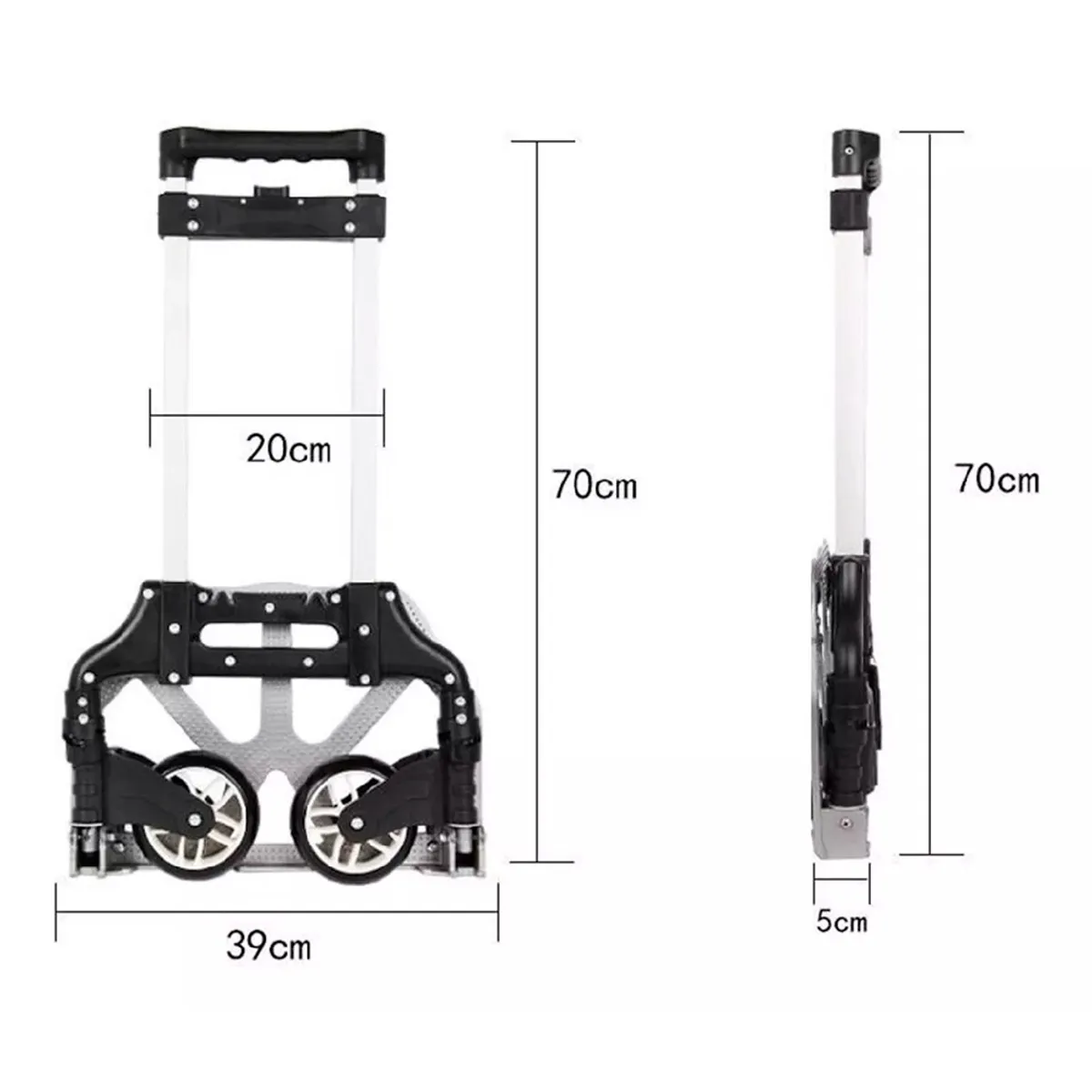 GENERICO - Carrito Plegable Feria Compras Supermercado Carro Yegua 80kg