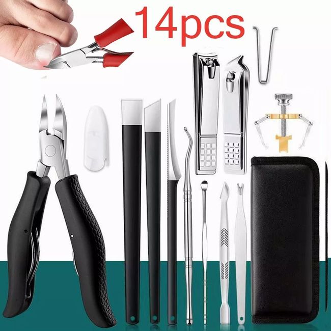 EDWINAYY - Set Pedicura Herramientas U?as Encarnadas Acero Inoxidable