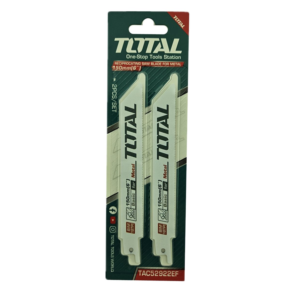 TOTAL TOOLS - Set Repuesto Hoja Para Sierra Sable Metal 2 Piezas Total